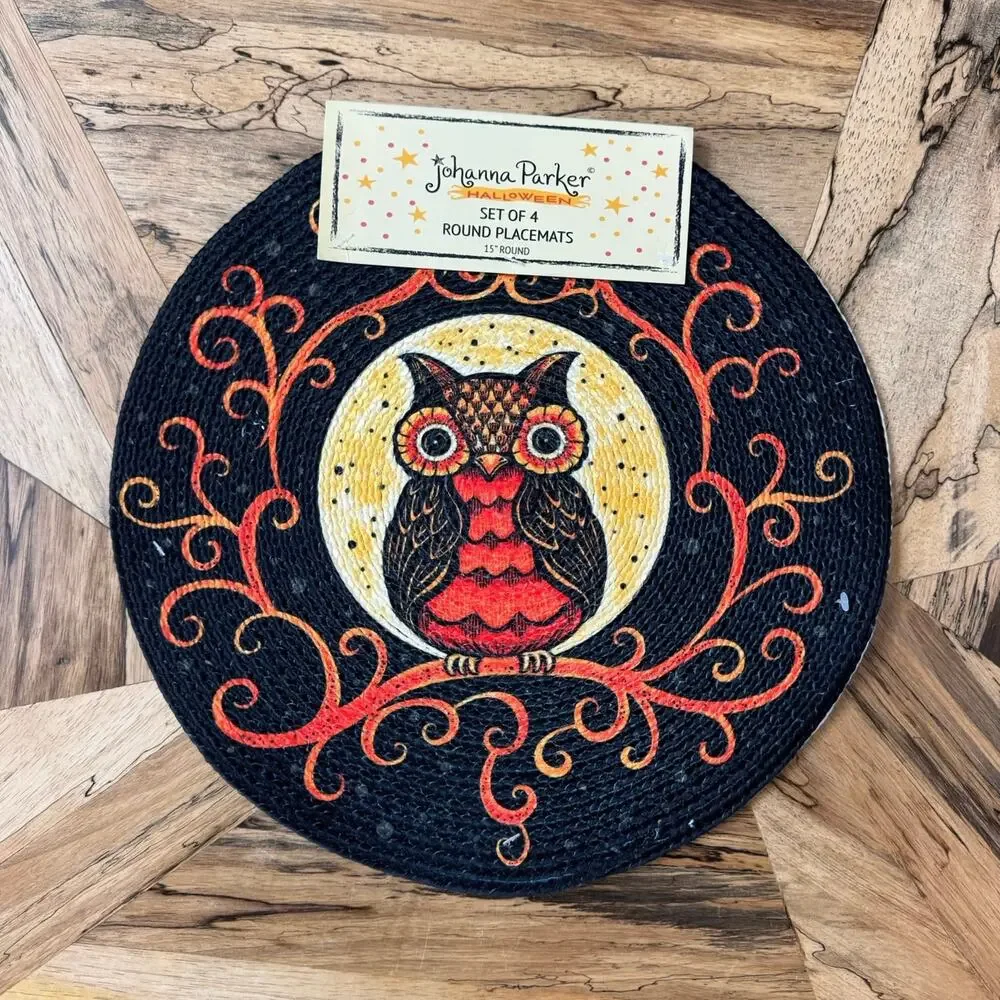 Johanna Parker Halloween Placemats Set of 4 Round 15